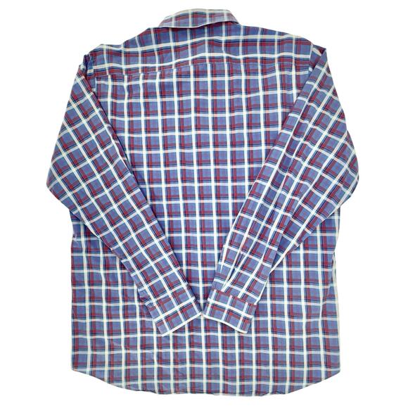 Tailorbyrd Mens Button Down Shirt Blue/Pink/White Plaid Size XL Chest Pocket EUC - Picture 7 of 9